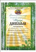 Диплом Областного фестиваля-конкурса исполнителей народной песни "Надежда", 2012 г.
